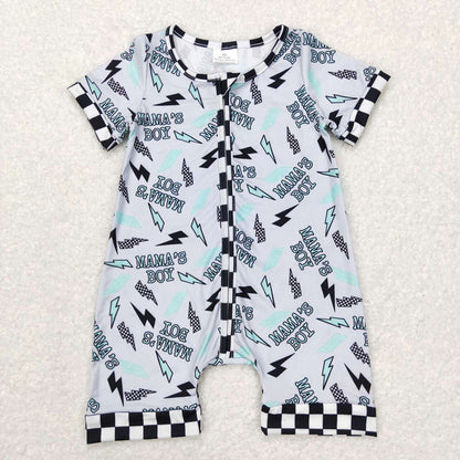 Sibling Mama's Boys Girls Lightnings Western Zip Rompers