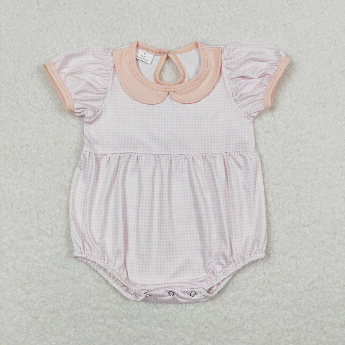 Sibling Baby Boys Girls Pink White Checked Rompers