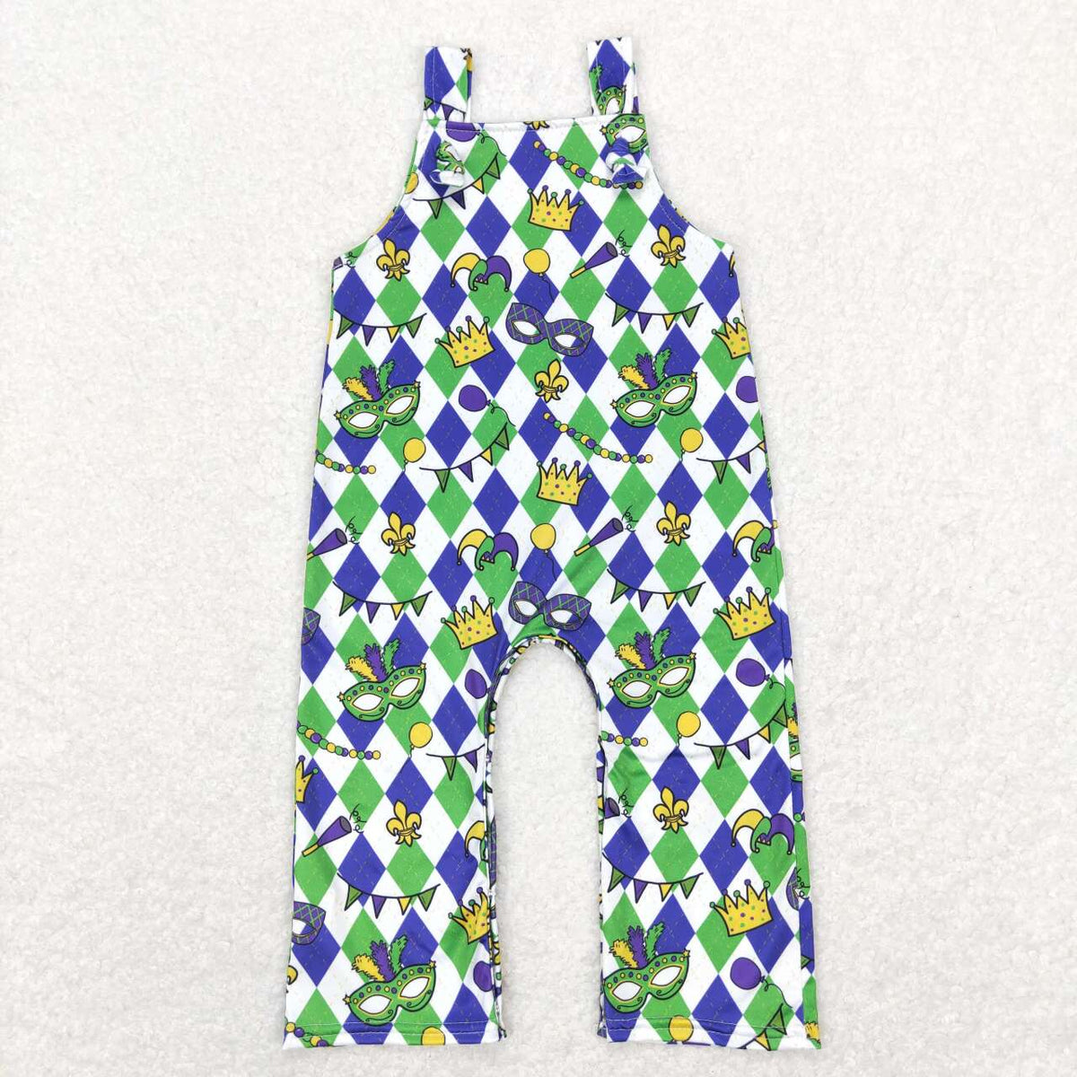 Sibling Baby Boys Mardigras Footie Rompers