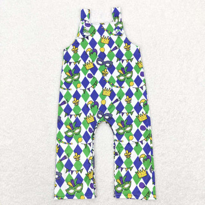 Sibling Baby Boys Mardigras Footie Rompers