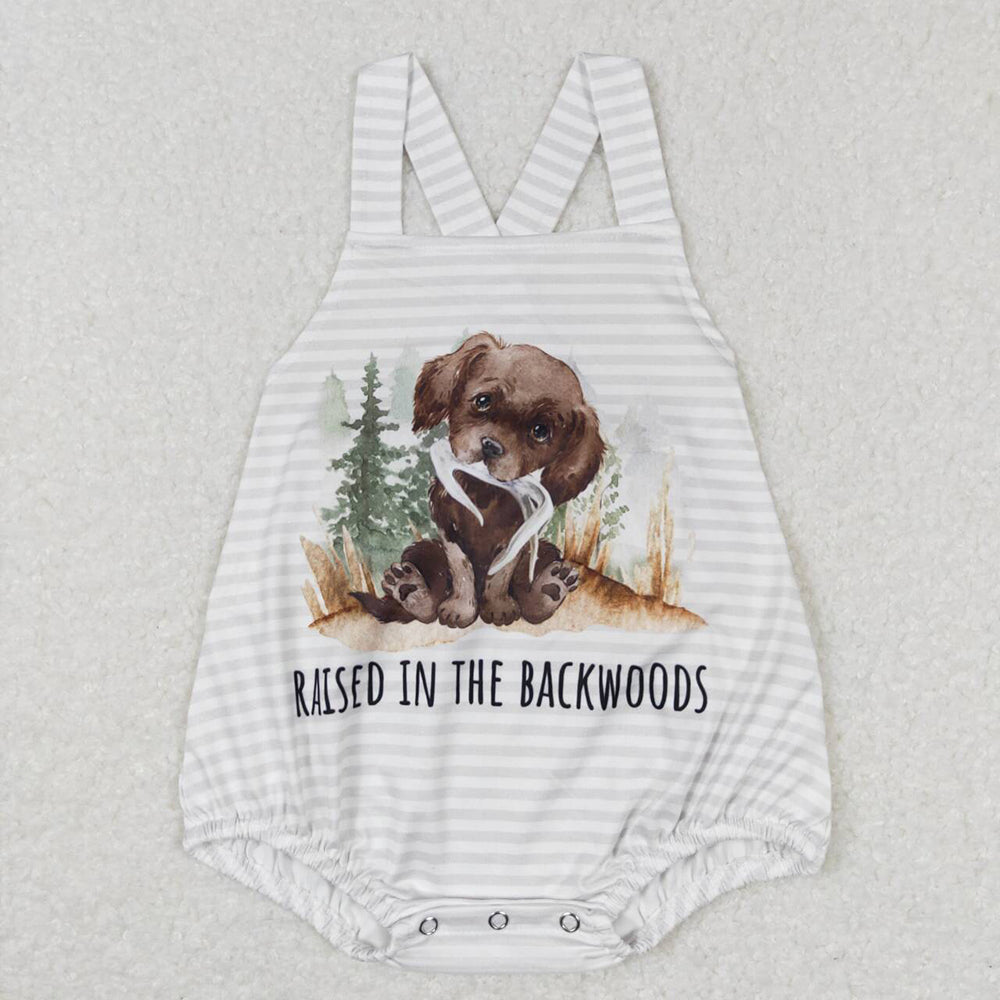 Sibling Baby Boys Girls Raised in the Backwoods Dogs Shorts Clothes Sets Rompers