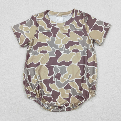 Sibling Baby Boys Short Sleeves Southern Camo Rompers
