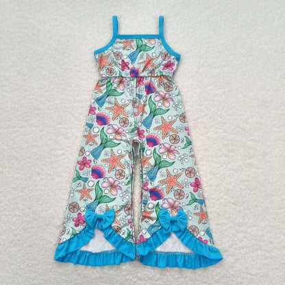 Sibling Baby Girls Straps Boots Aztec Sea World Flare Jumpsuits