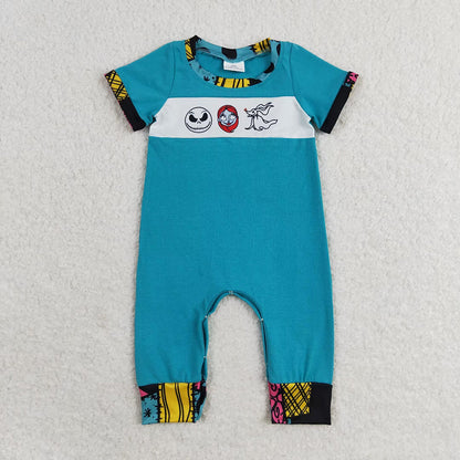 Sibling Baby Boys Girls Nightmare Halloween Clothes Sets Footie Rompers Knee Length Dresses