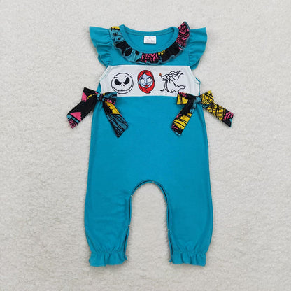 Sibling Baby Boys Girls Nightmare Halloween Clothes Sets Footie Rompers Knee Length Dresses