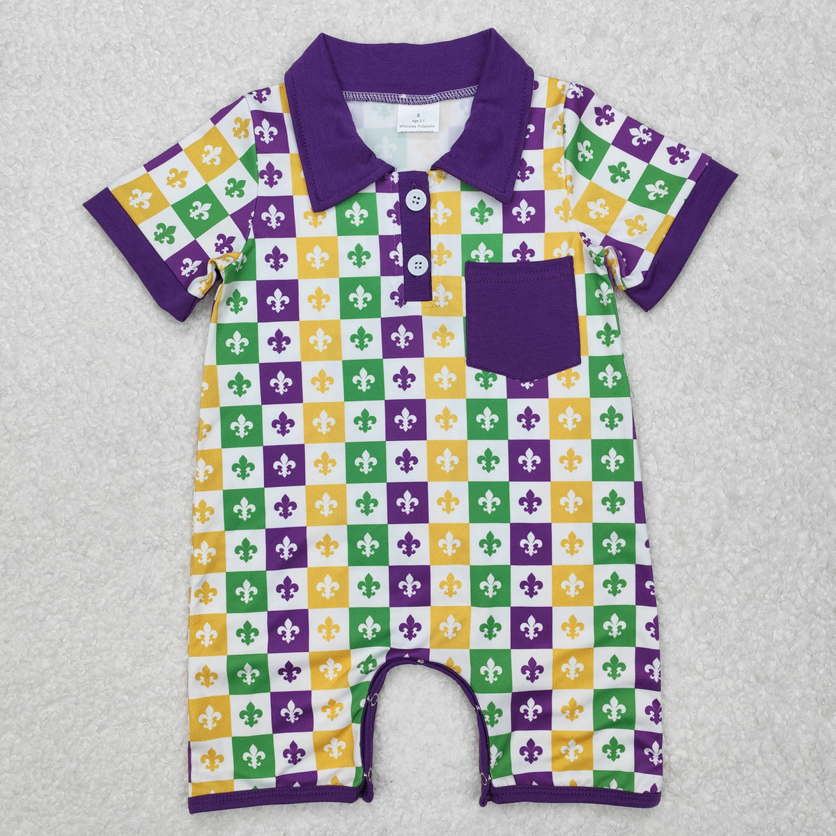 Sibling Baby Boys Girls Mardigras Anchors Checked Bows Knee Length Dress Pocket Rompers