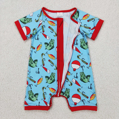 Sibling Boys Baby Girls Fishing Float Rompers Dresses Summer Outfits