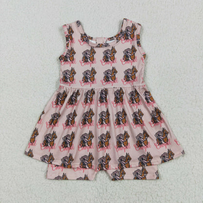 Sibling Baby Girls Sleeveless Back Zip Short Tunic Western Jumpsuits
