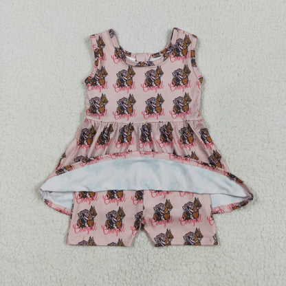 Sibling Baby Girls Sleeveless Back Zip Short Tunic Western Jumpsuits