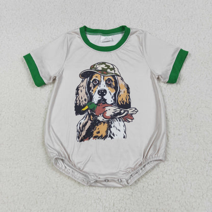 Sibling Baby Boys Short Sleeve Dogs Ducks Hunting Rompers