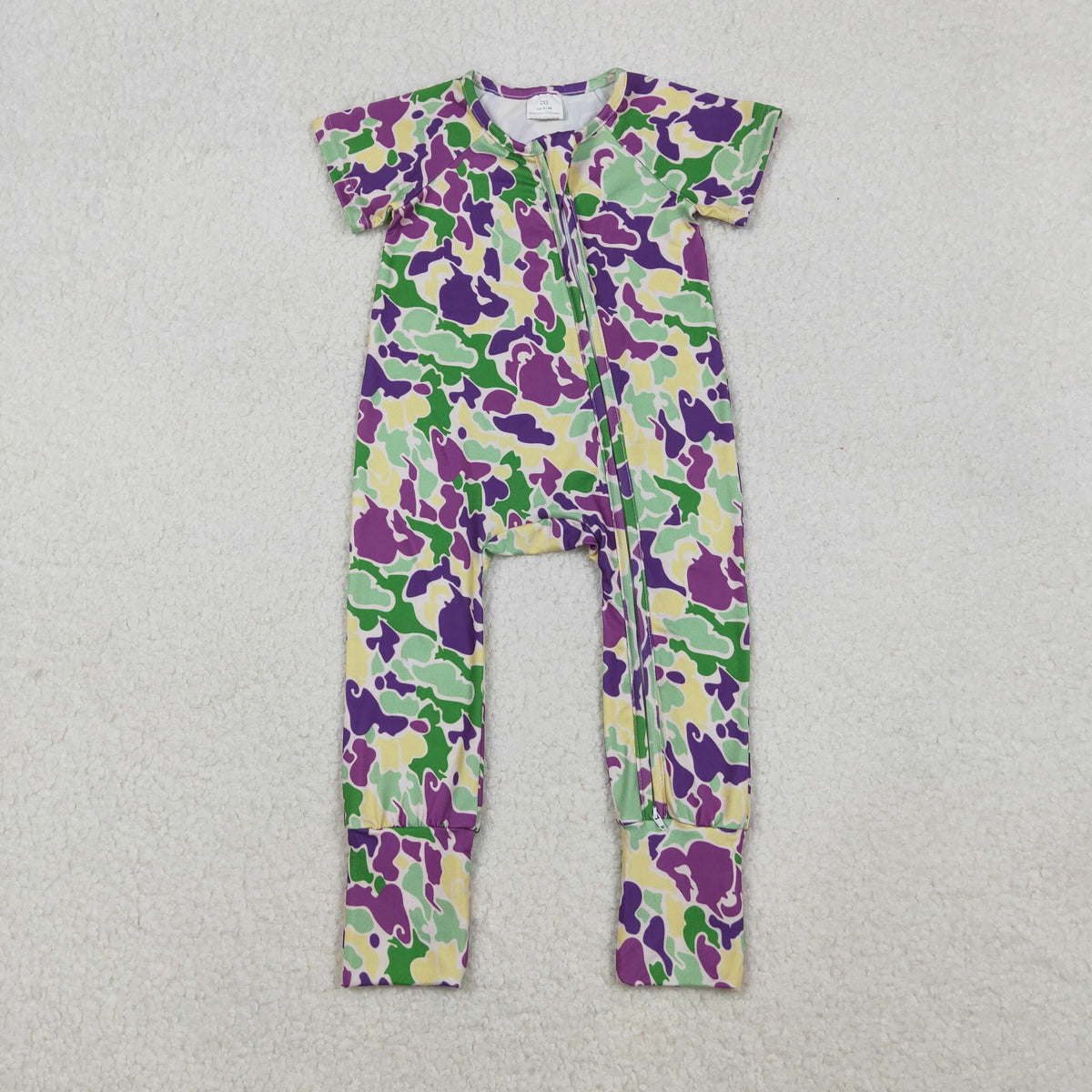 Sibling Baby Kids Mardigras Bows Camo Donuts Two Way Zip Convertible Rompers