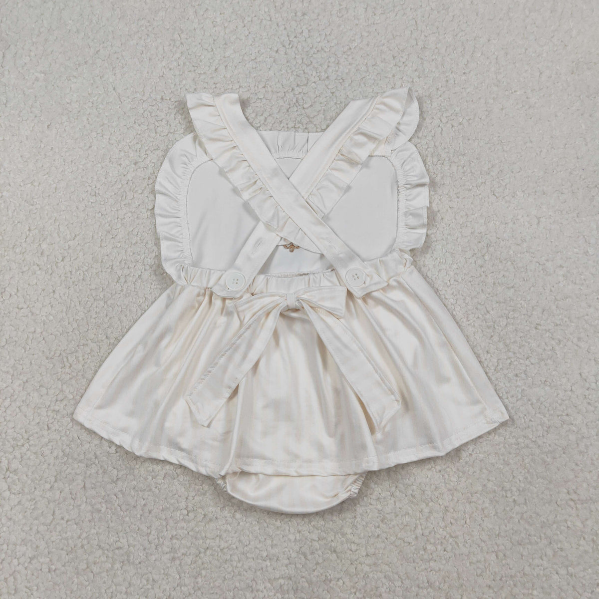 Sibling Baby Girls Embroidery Cross Easter Knee Length Dresses Rompers