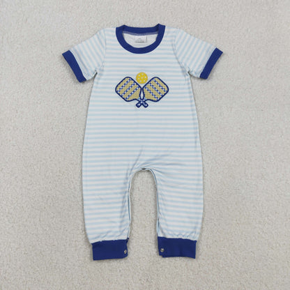 Sibling Baby Boys Short Sleeve Embroidery Pant Hunting Team Rompers