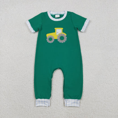 Sibling Baby Boys Short Sleeve Embroidery Pant Hunting Team Rompers