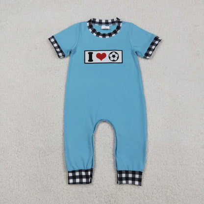 Sibling Baby Boys Short Sleeve Embroidery Pant Hunting Team Rompers
