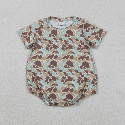 Sibling Baby Boys Short Sleeves Southern Camo Rompers