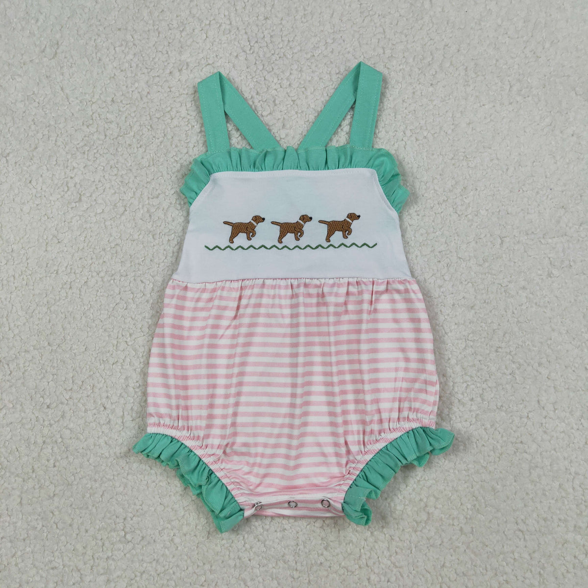 Sibling Baby Boys Girls Embroidery Dogs Shorts Clothes Set Rompers