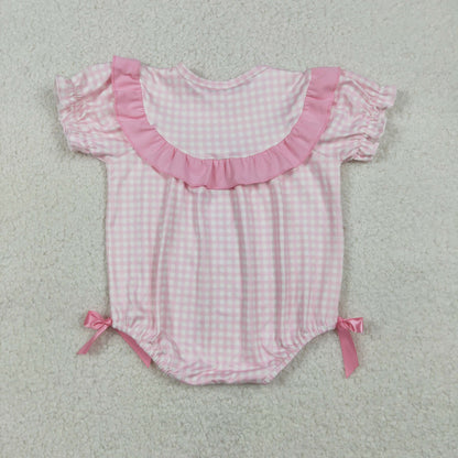 Sibling Baby Boys Girls Rabbits Chicks Checked Easter Rompers