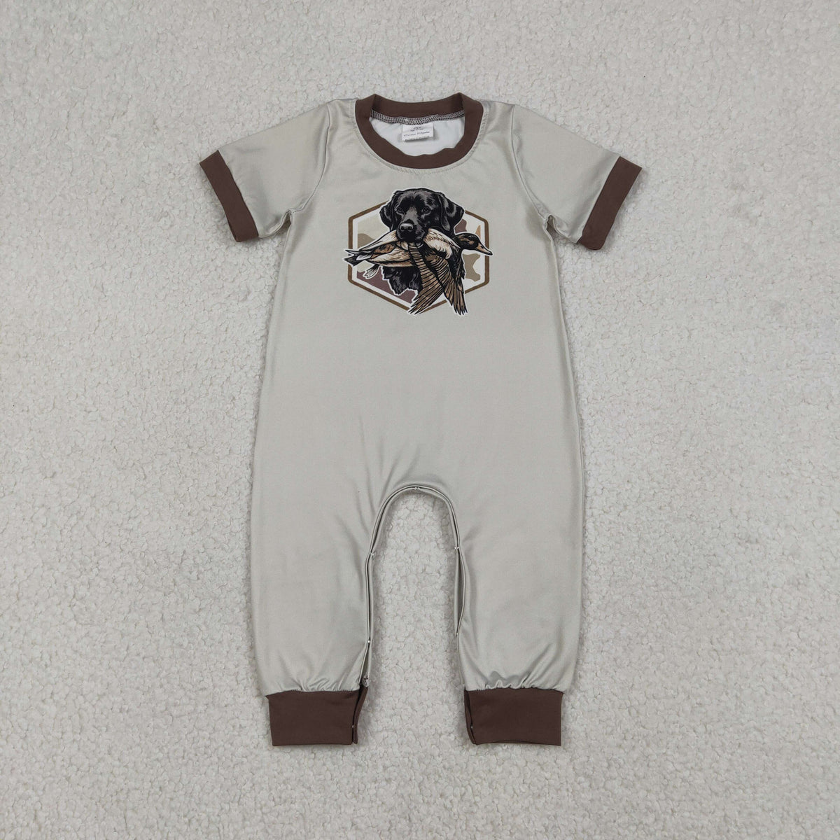 Sibling Baby Boys Short Sleeve Duck Dogs Hunting Pants Rompers