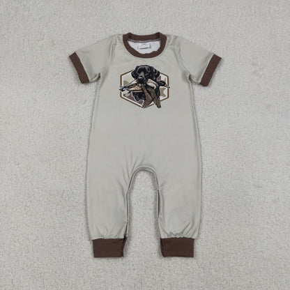 Sibling Baby Boys Short Sleeve Duck Dogs Hunting Pants Rompers
