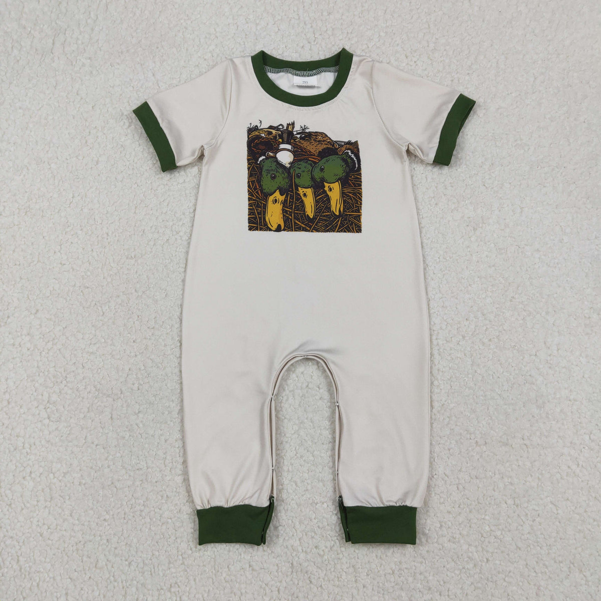 Sibling Baby Boys Short Sleeve Duck Dogs Hunting Pants Rompers