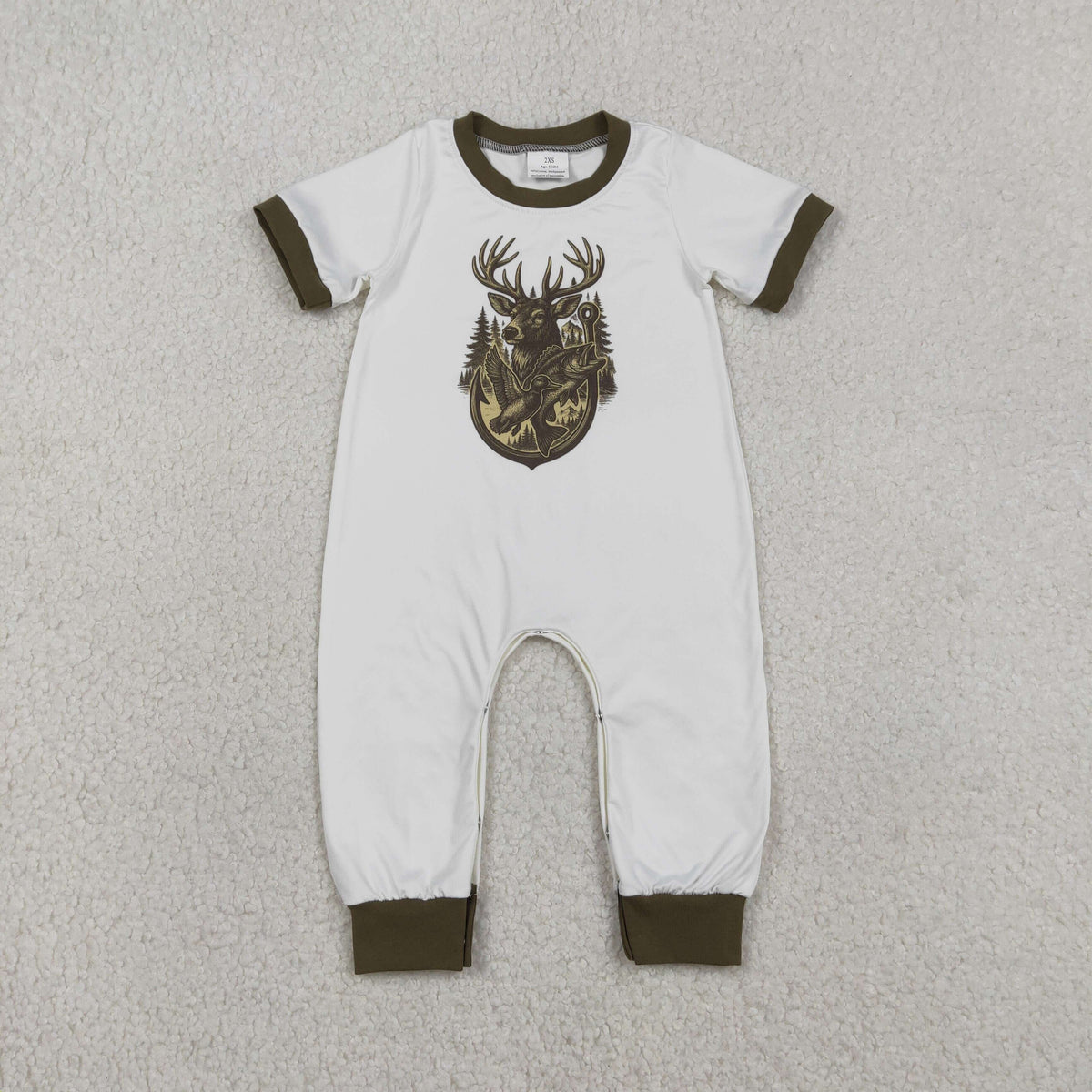 Sibling Baby Boys Short Sleeve Duck Dogs Hunting Pants Rompers