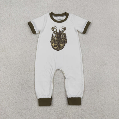 Sibling Baby Boys Short Sleeve Duck Dogs Hunting Pants Rompers