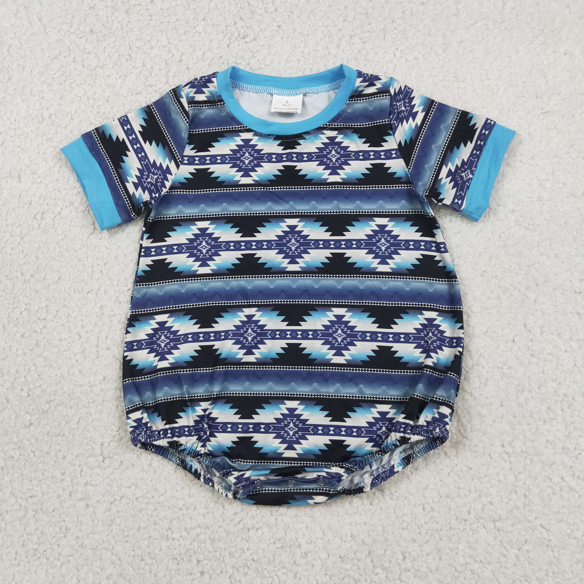 Sibling Baby Boys Short Sleeve Aztec Print Western Rompers