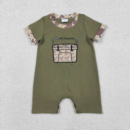 Sibling Baby Kids Embroidery Camo Boxes Top Shorts Hunting Clothes Set Rompers