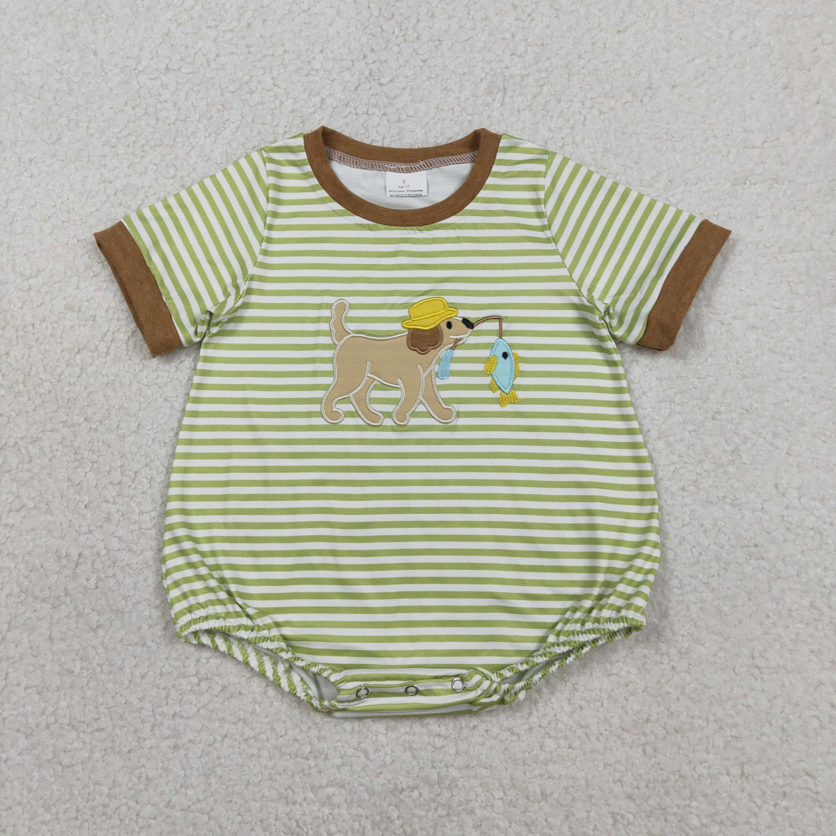 Sibling Baby Boys Short Sleeve Embroidery Print Fishing Hunting Rompers