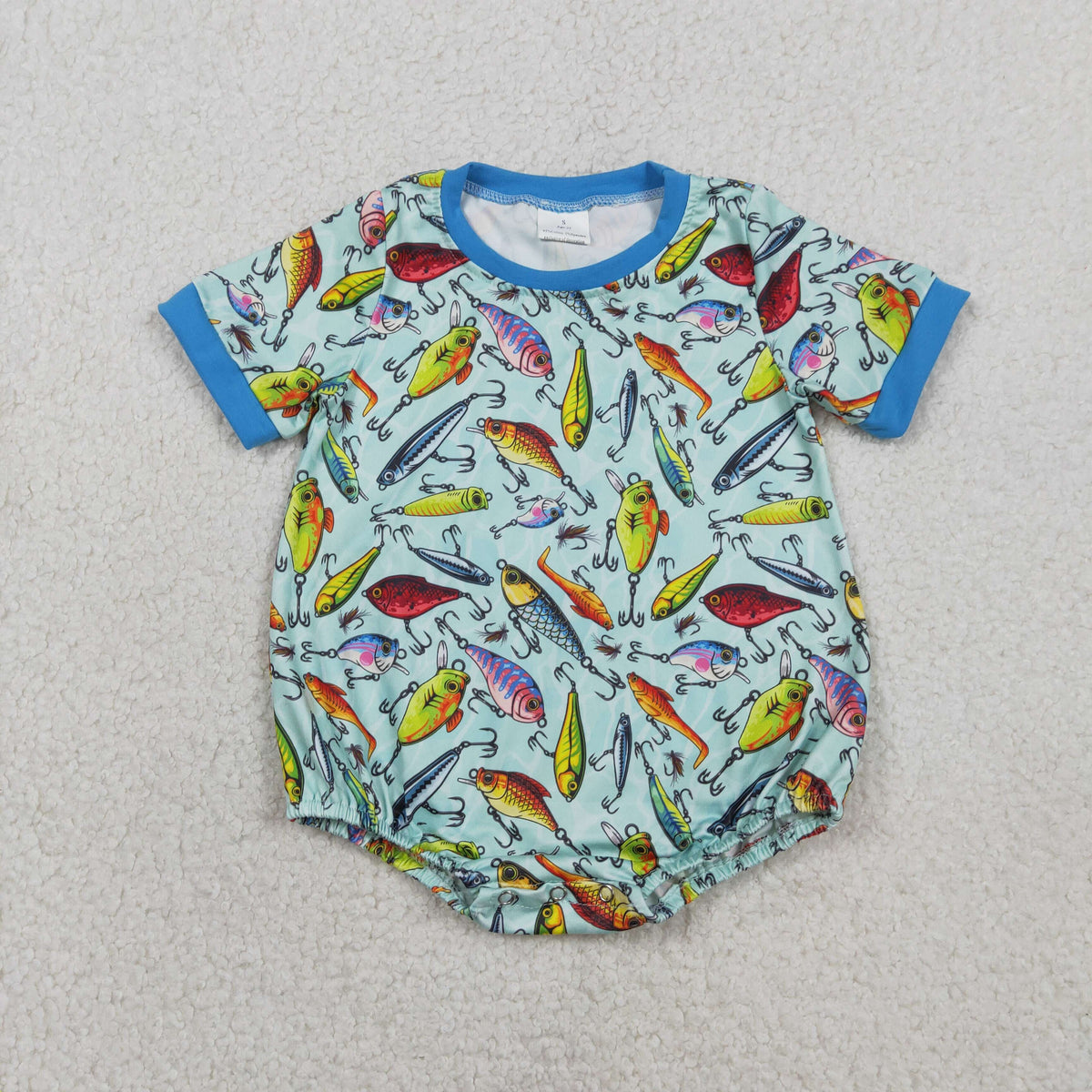 Sibling Baby Boys Short Sleeve Embroidery Print Fishing Hunting Rompers