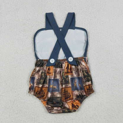Sibling Baby Boys Strap Southern Camo Hunting Rompers
