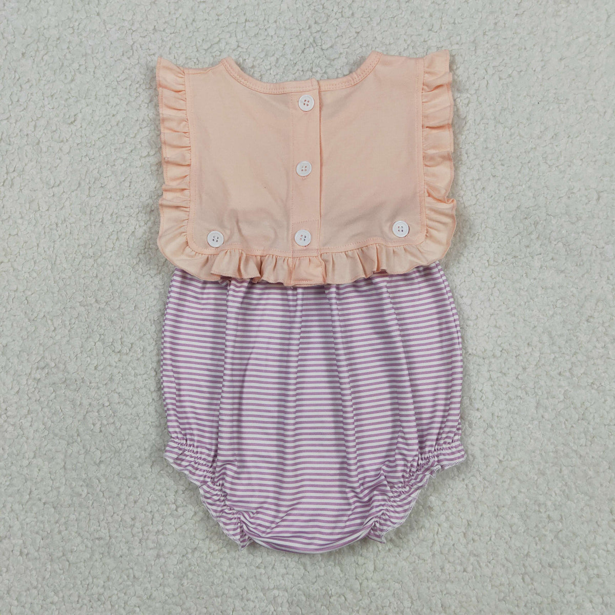 Sibling Baby Girls Sleeveless Purple Stripe 2 Pieces Knee Length Dress Rompers