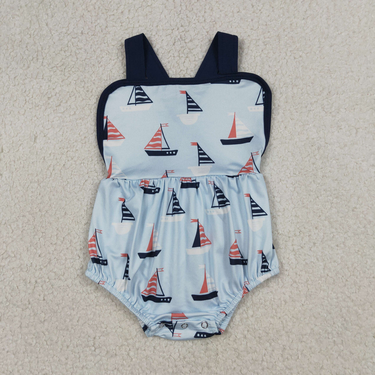 Sibling Baby Boys Boats Shirt Top Short Clothes Set Strap Rompers
