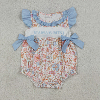 Sibling Baby Girls Flowers Mama's Mini Ruffle Romper Scallop Tunic Short Clothes Sets