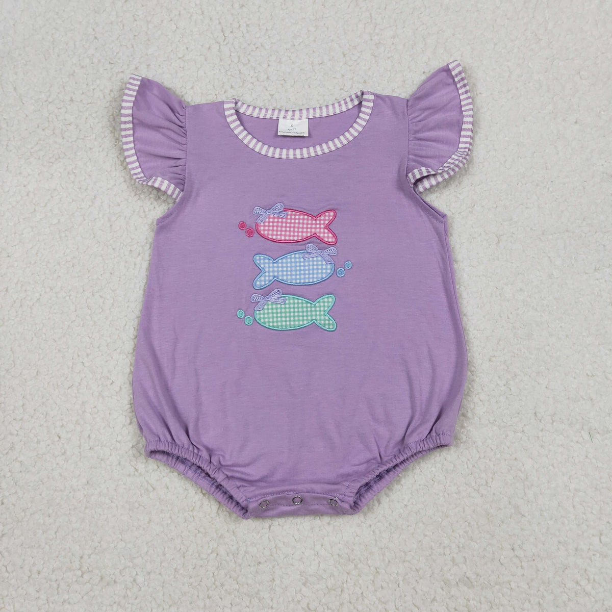 Sibling Baby Kids Embroidery Fishes Top Stripe Short Hunting Clothes Set Rompers