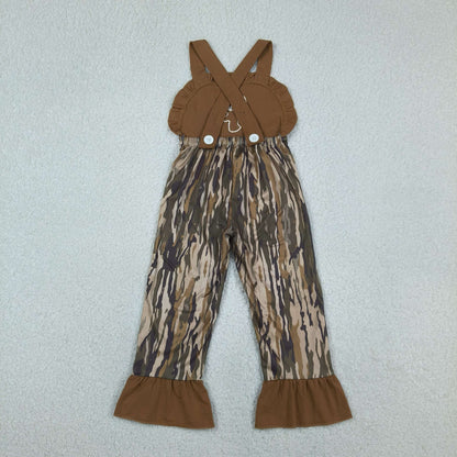 Sibling Baby Kids Embroidery Deer Dog Ducks Top Shorts Hunting Clothes Set Strap Jumpsuit Rompers