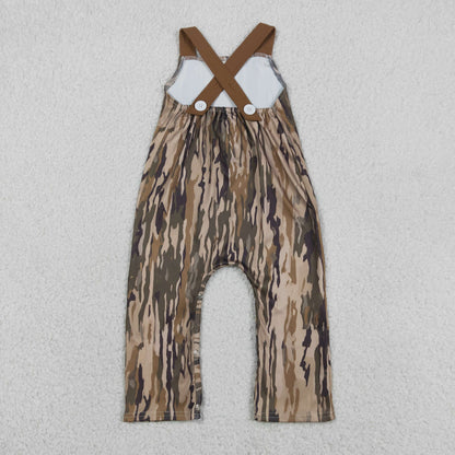 Sibling Baby Kids Embroidery Deer Dog Ducks Top Shorts Hunting Clothes Set Strap Jumpsuit Rompers