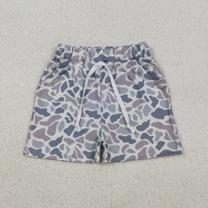Sibling Baby Boys Southern Light Grey Camo Shirts Tops Shorts Pockets Short Clothes Sets