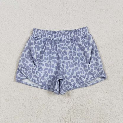 Sibling Baby Girls Leopard Yoga Athletic Shorts Bottoms