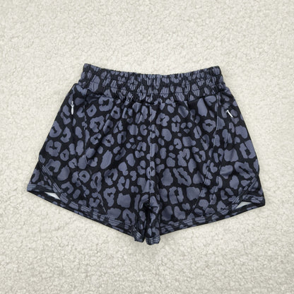 Sibling Baby Girls Leopard Yoga Athletic Shorts Bottoms