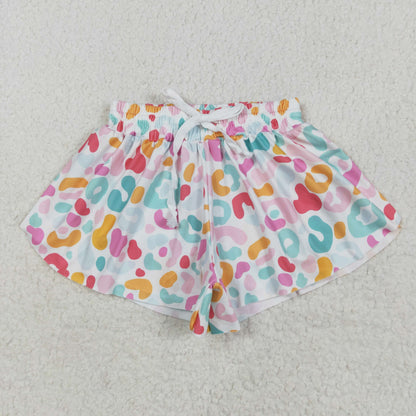 Sibling Baby Girls Colorful Bows Leopard Skorts Ruffle Summer Shorts Bottoms