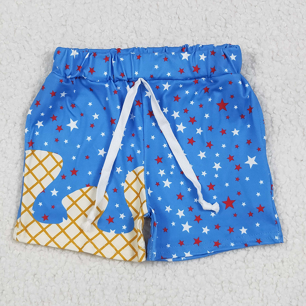 Sibling 3 Colors Baby Boys Drip Stars Pockets Team Shorts Bottom