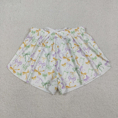 Mama and Me Mardigras Donuts Stripe Yoga Active Shorts Bottoms