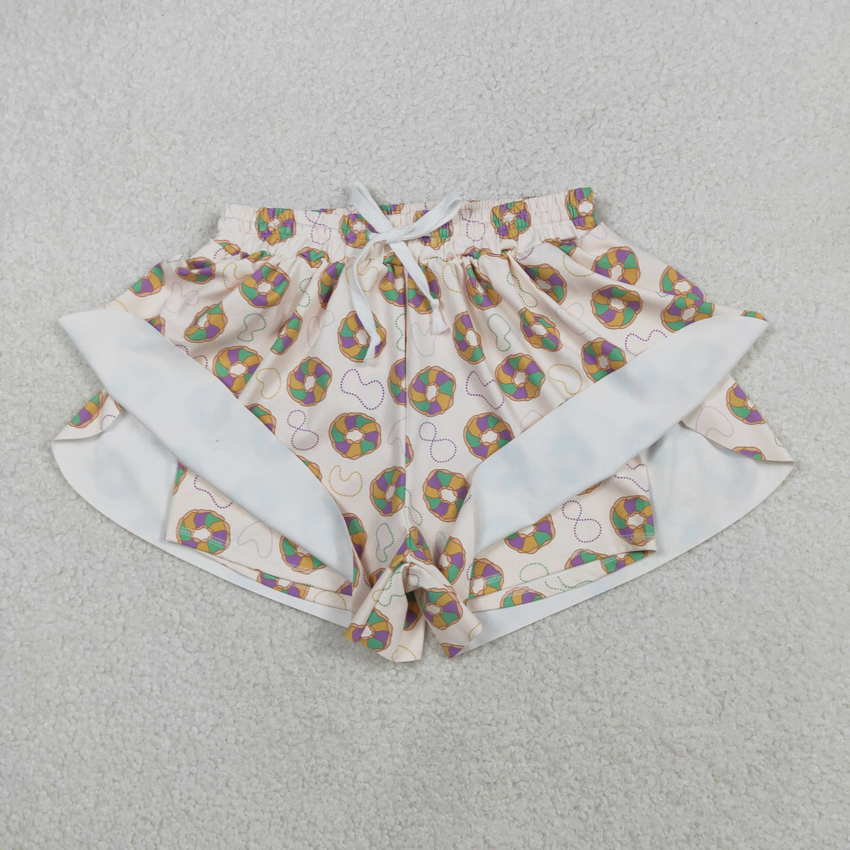 Family Adult Kids Mardigras Donuts Dress Button Polo Shirts Tops Skorts Clothes Set Yoga Shorts