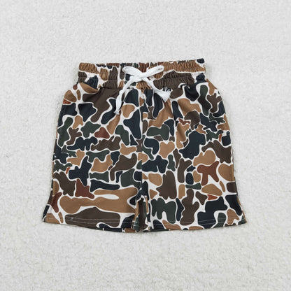 Sibling Baby Boys Camo Baseballs Top Pockets Short Team Clothes Sets