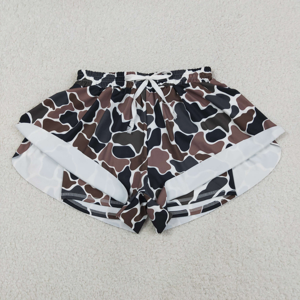 Mama and Me Girls Southern Dark Brown Camo Team Yoga Active Butterfly Shorts Bottom