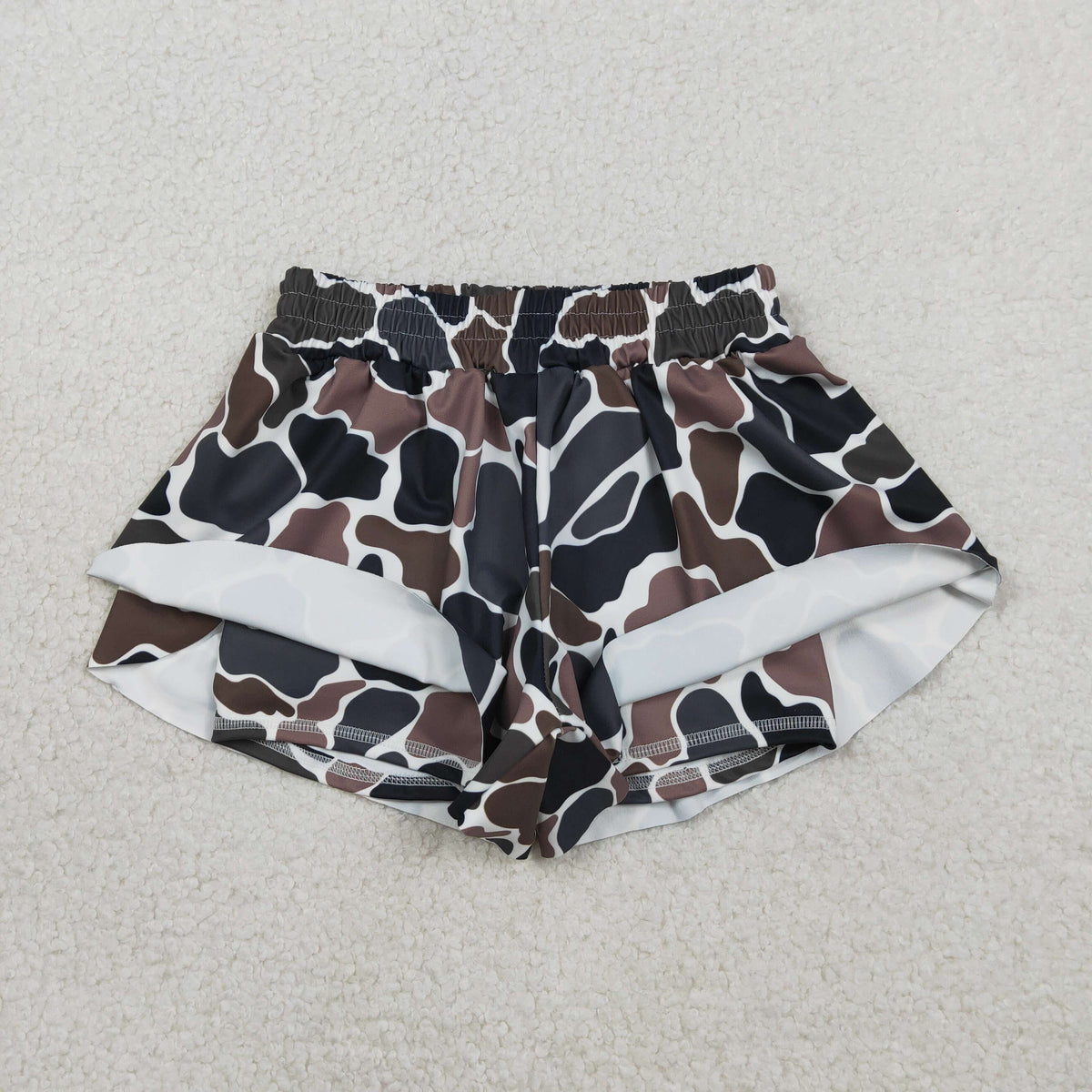 Mama and Me Girls Southern Dark Brown Camo Team Yoga Active Butterfly Shorts Bottom
