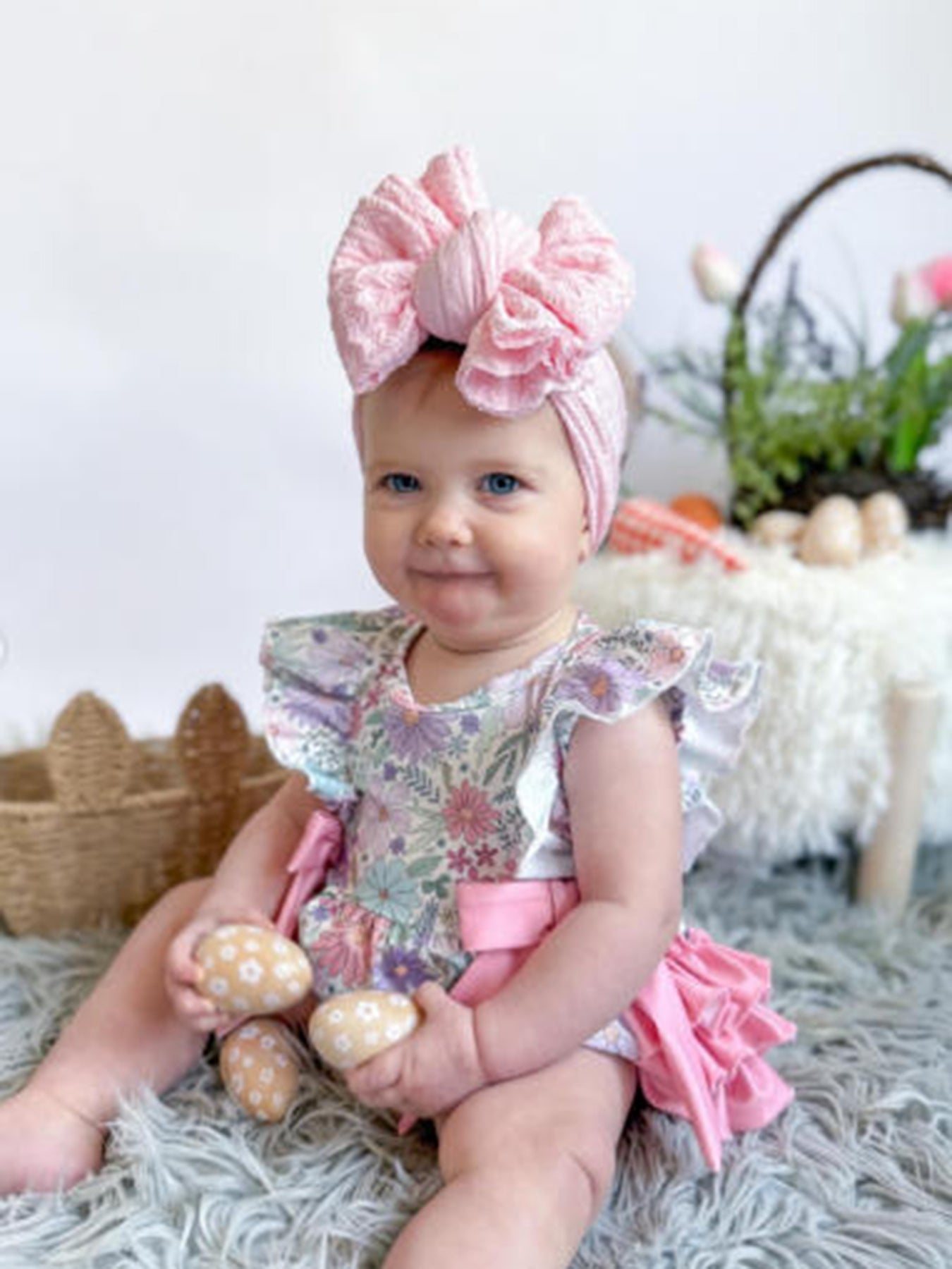 PREORDER Girls Pink Floral Sleeveless Baby Girls Romper