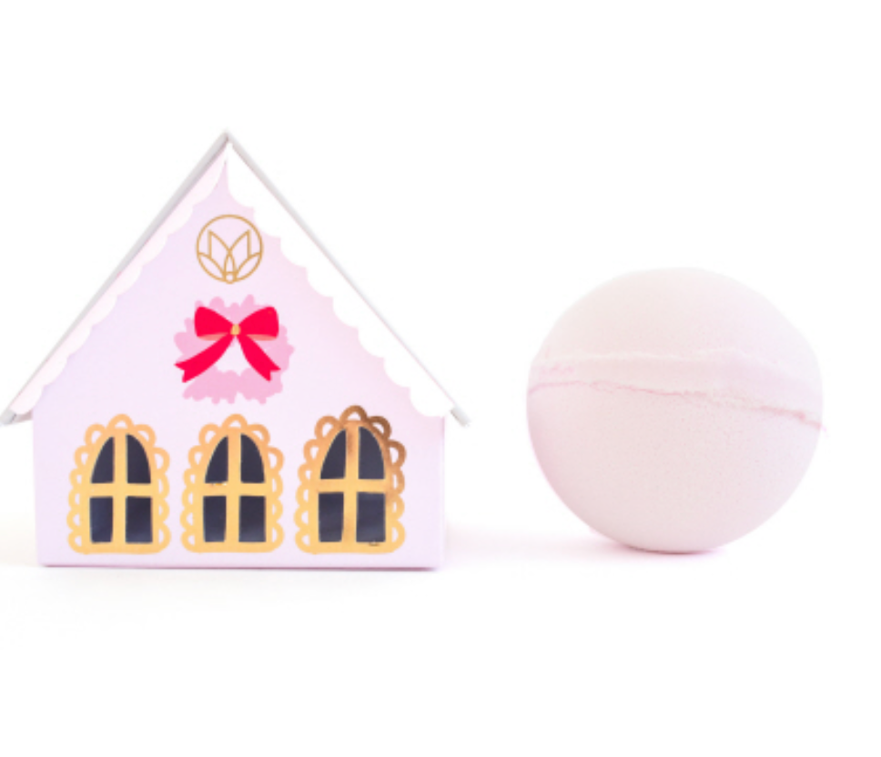 Pink Holiday Village Bath Bomb Ornament - Cajun Cuties & Co